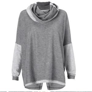 Cabi Cowl Neck Two Tone Gray top 3996